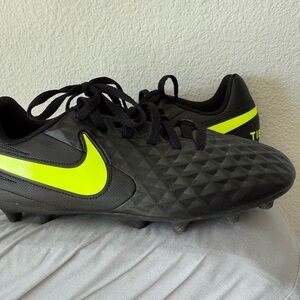 Black and Neon Yellow Soccer Cleats
